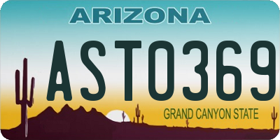 AZ license plate AST0369