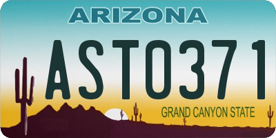 AZ license plate AST0371