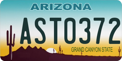 AZ license plate AST0372