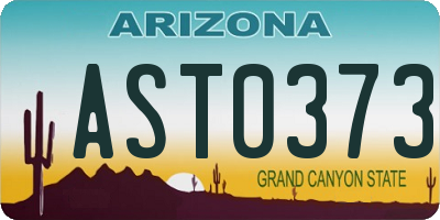 AZ license plate AST0373