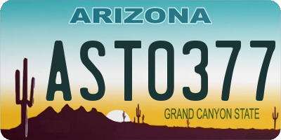 AZ license plate AST0377