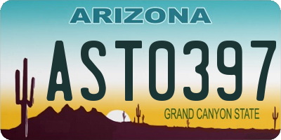 AZ license plate AST0397