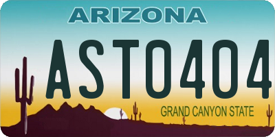 AZ license plate AST0404