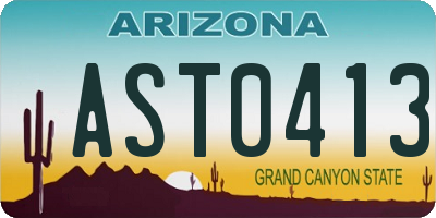 AZ license plate AST0413