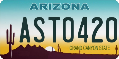 AZ license plate AST0420