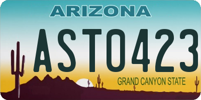 AZ license plate AST0423