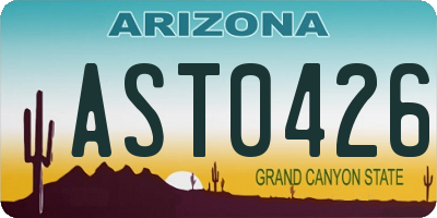 AZ license plate AST0426