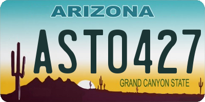 AZ license plate AST0427