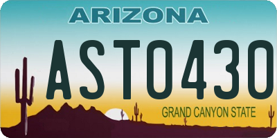 AZ license plate AST0430