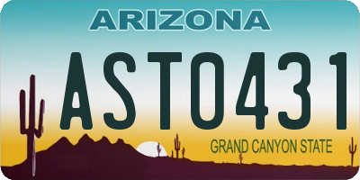 AZ license plate AST0431