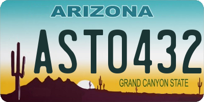 AZ license plate AST0432