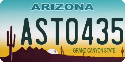 AZ license plate AST0435