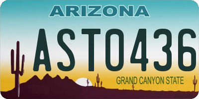 AZ license plate AST0436