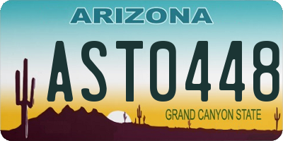 AZ license plate AST0448