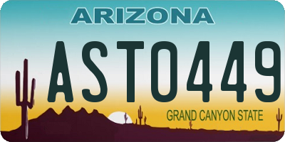 AZ license plate AST0449