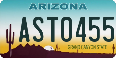 AZ license plate AST0455