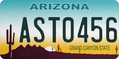 AZ license plate AST0456