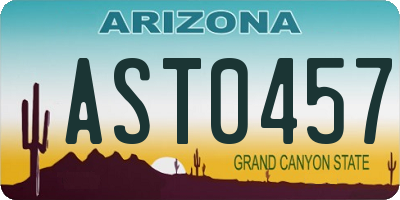AZ license plate AST0457