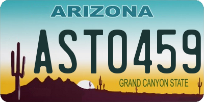 AZ license plate AST0459