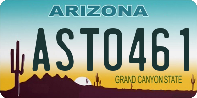 AZ license plate AST0461