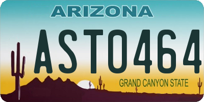 AZ license plate AST0464