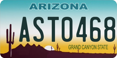 AZ license plate AST0468