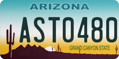 AZ license plate AST0480
