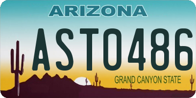 AZ license plate AST0486