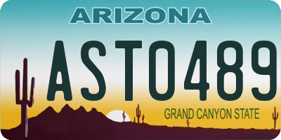 AZ license plate AST0489