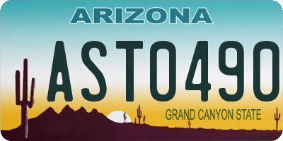 AZ license plate AST0490