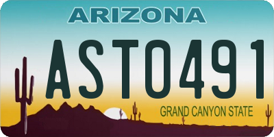 AZ license plate AST0491