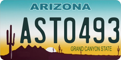 AZ license plate AST0493