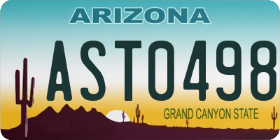 AZ license plate AST0498