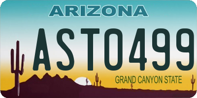 AZ license plate AST0499