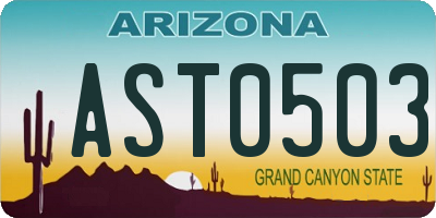AZ license plate AST0503