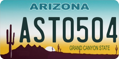 AZ license plate AST0504