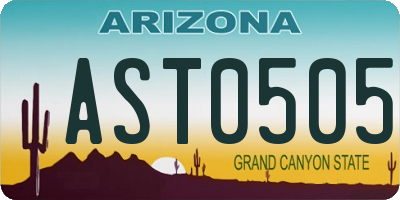 AZ license plate AST0505