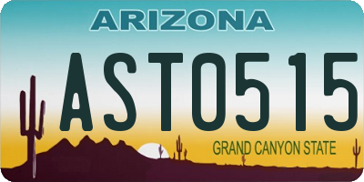 AZ license plate AST0515