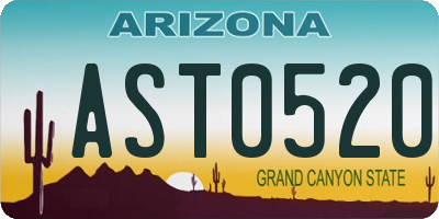 AZ license plate AST0520
