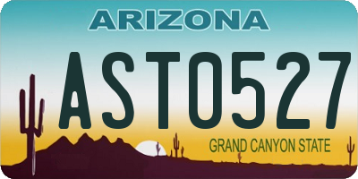 AZ license plate AST0527
