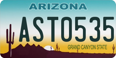 AZ license plate AST0535