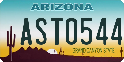 AZ license plate AST0544