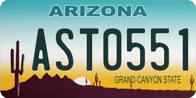 AZ license plate AST0551