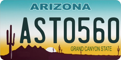 AZ license plate AST0560