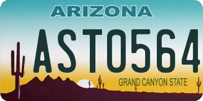 AZ license plate AST0564