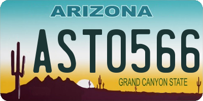 AZ license plate AST0566