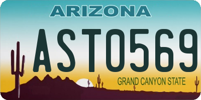 AZ license plate AST0569
