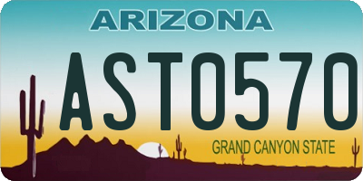 AZ license plate AST0570