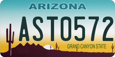 AZ license plate AST0572