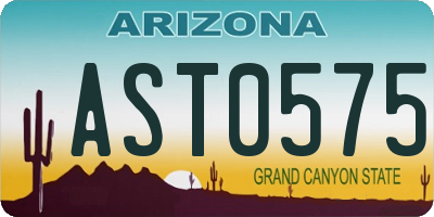 AZ license plate AST0575